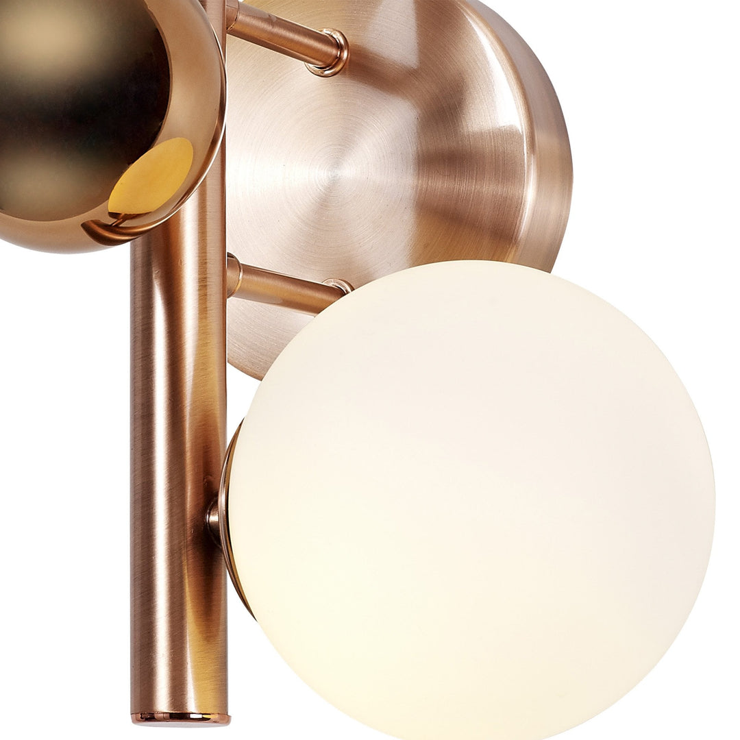 Nelson Lighting NL76649 Ravenna Wall Lamp 2 Light Antique Copper/Opal & Copper Glass