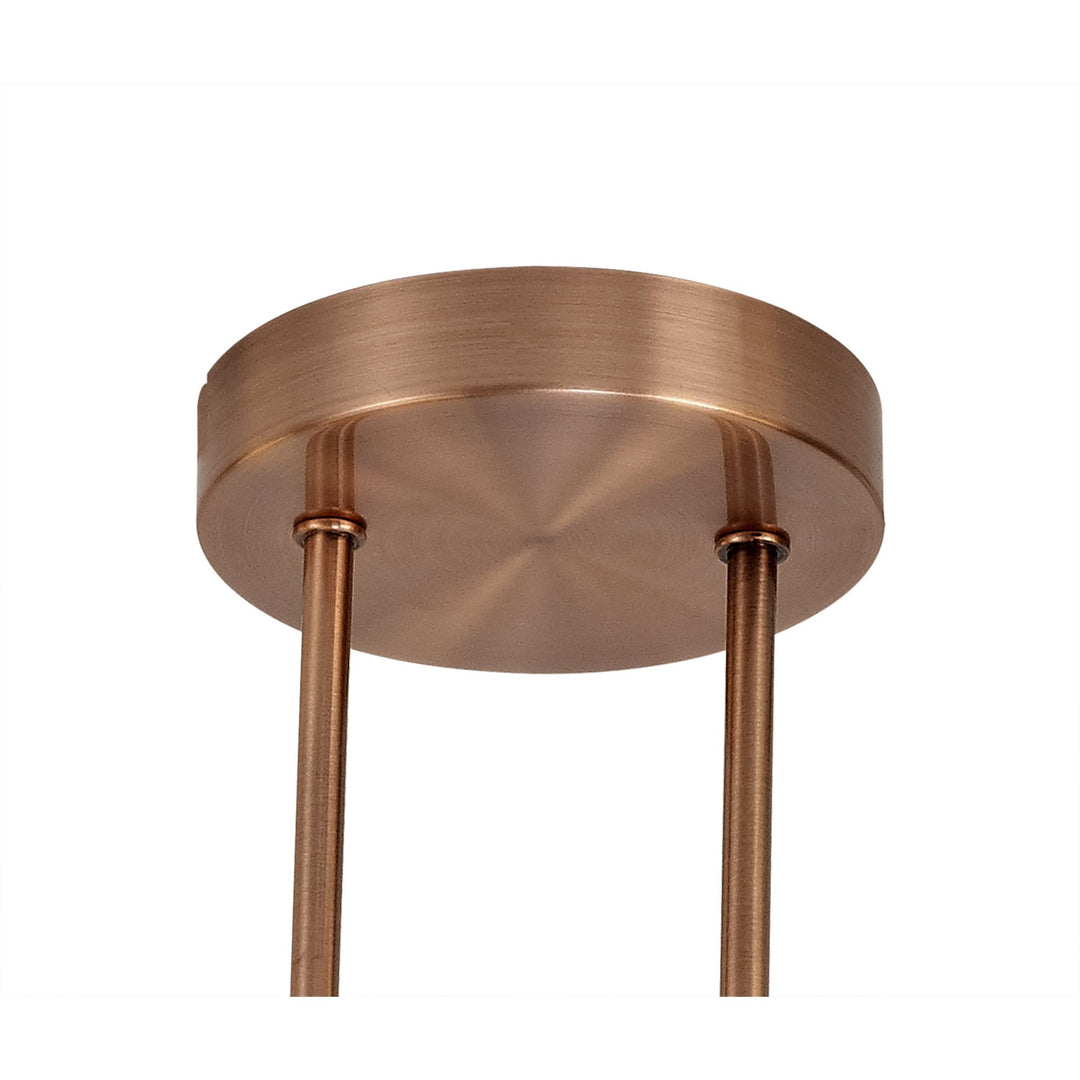 Nelson Lighting NL76659 Ravenna Semi Flush Ceiling Light 4 Light Antique Copper/Opal & Copper Glass