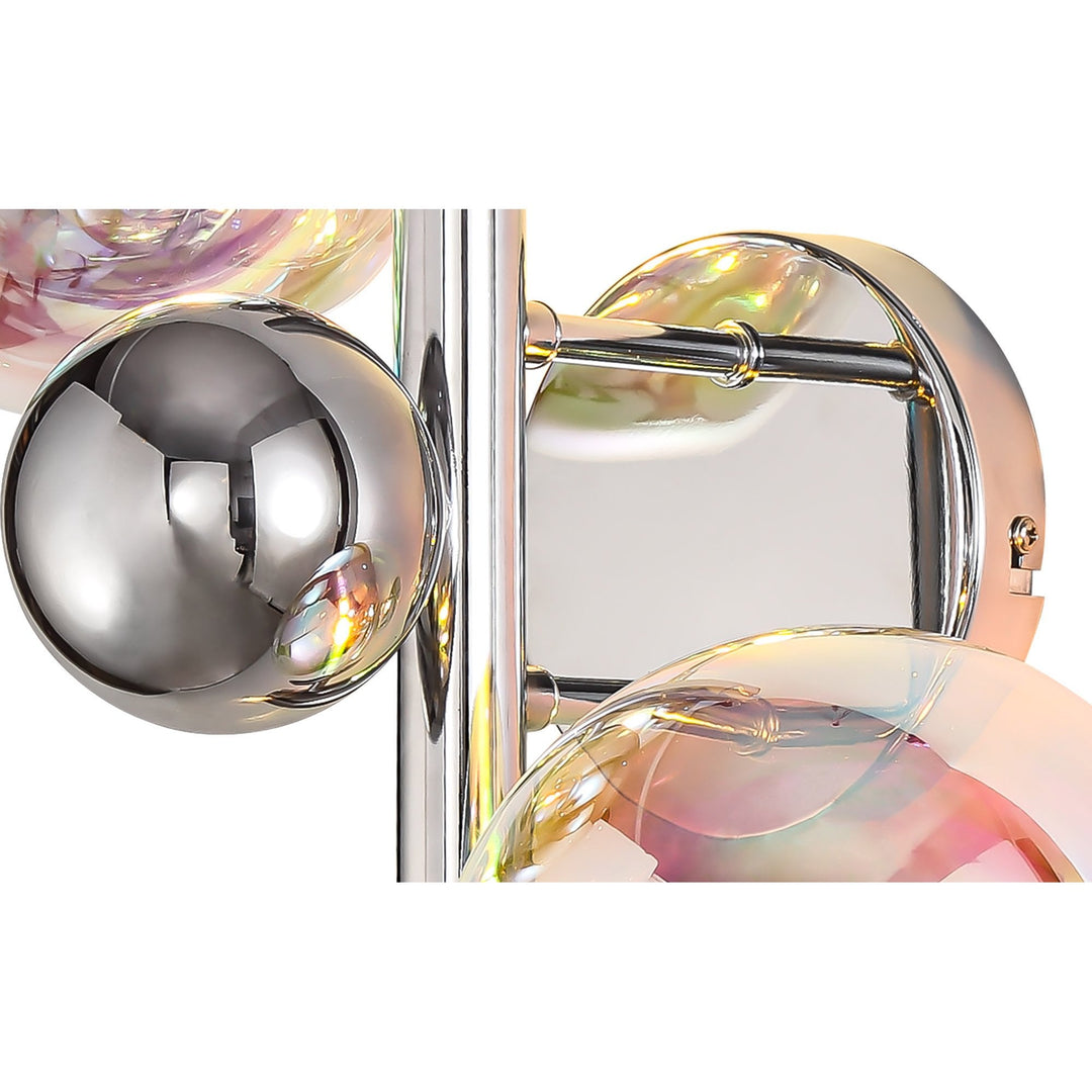 Nelson Lighting NL82549 | Regent Wall Lamp | Polished Chrome with Iridescent Glass | 2 Light