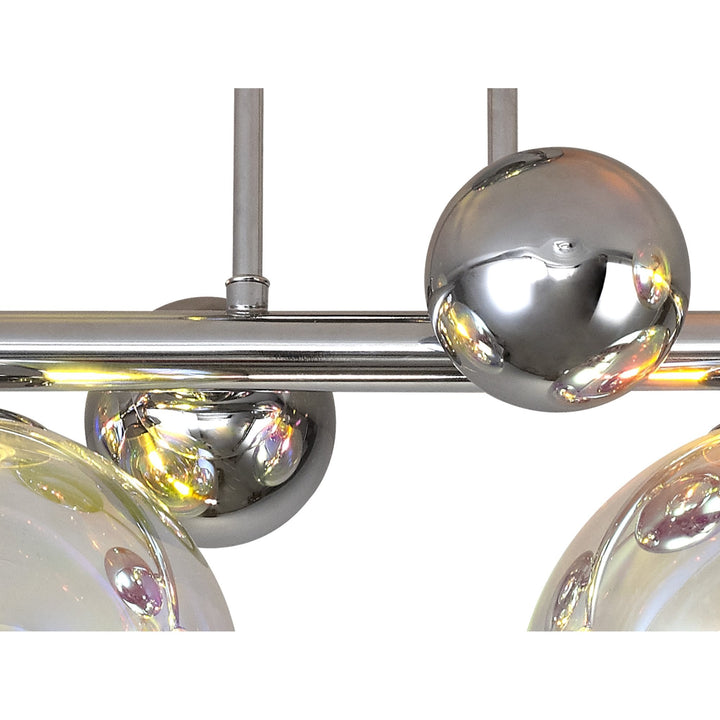 Nelson Lighting NL82559 Regent 4 Light Semi-Flush Ceiling Light Polished Chrome/Iridescent Glass