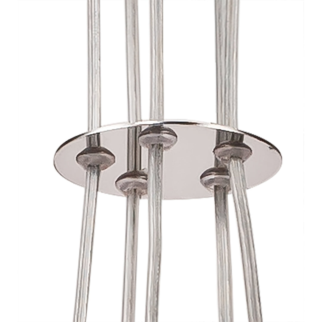 Nelson Lighting NL84279 Regent Pendant 5 Light Polished Chrome/Iridescent Glass