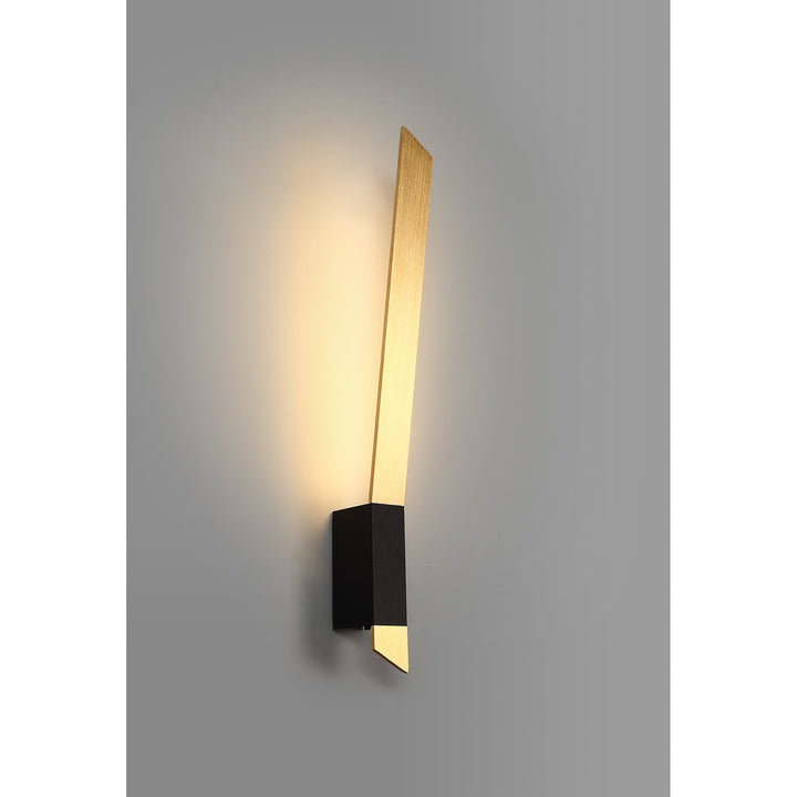 Nelson Lighting NL73629 Salva Wall Lamp LED Satin Gold/Sand Black