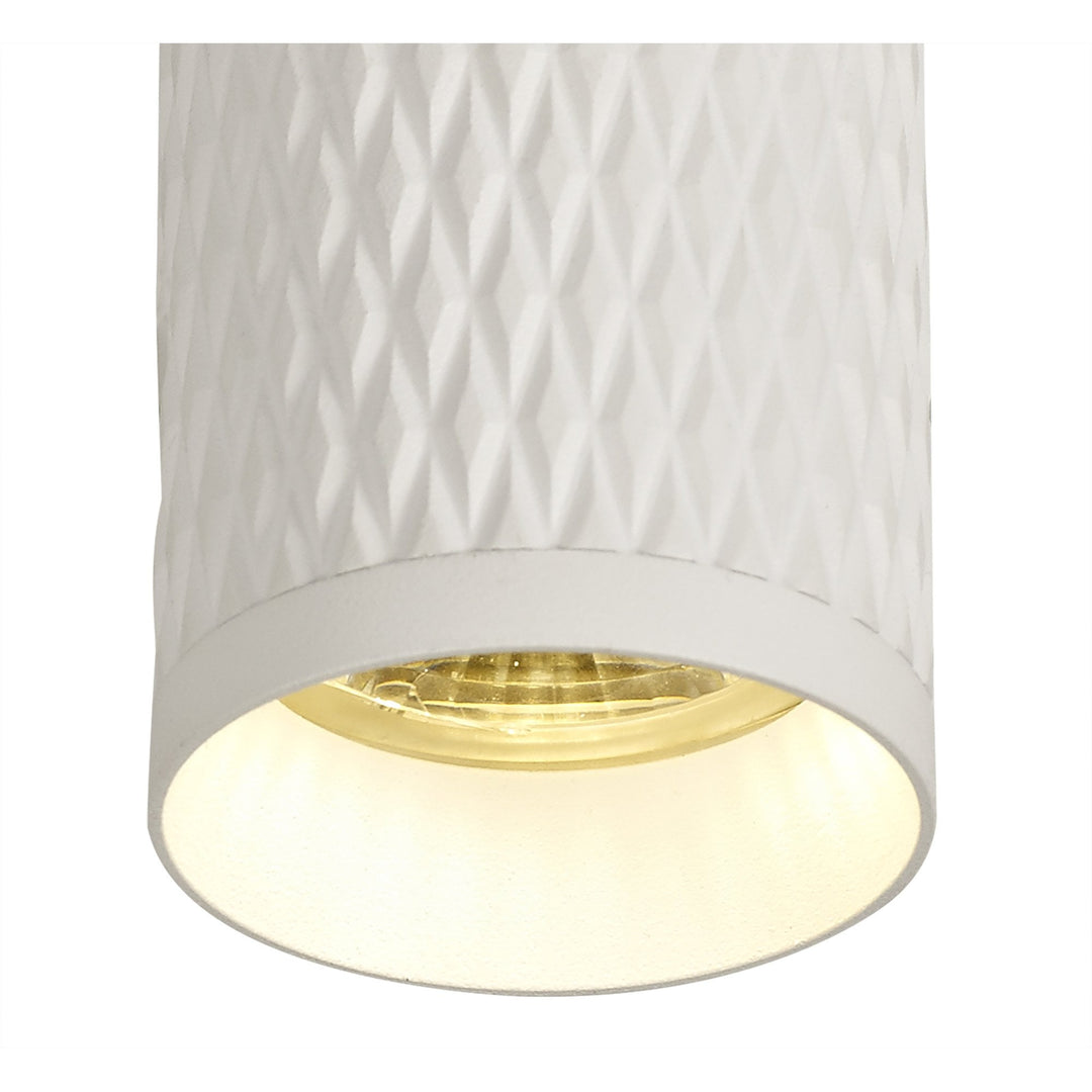 Nelson Lighting NLK01669 Silence 1 Light 11cm Surface Mounted Ceiling Sand White/Acrylic Ring