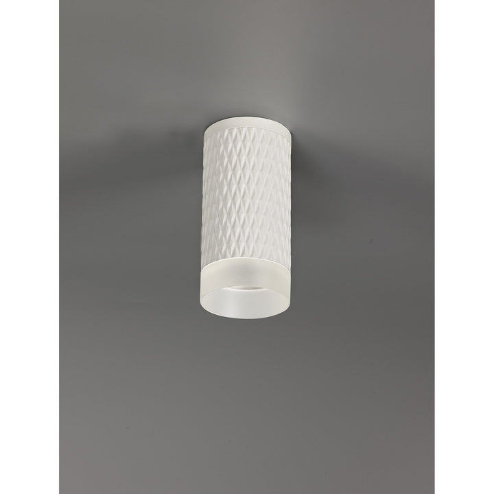 Nelson Lighting NLK01669 Silence 1 Light 11cm Surface Mounted Ceiling Sand White/Acrylic Ring