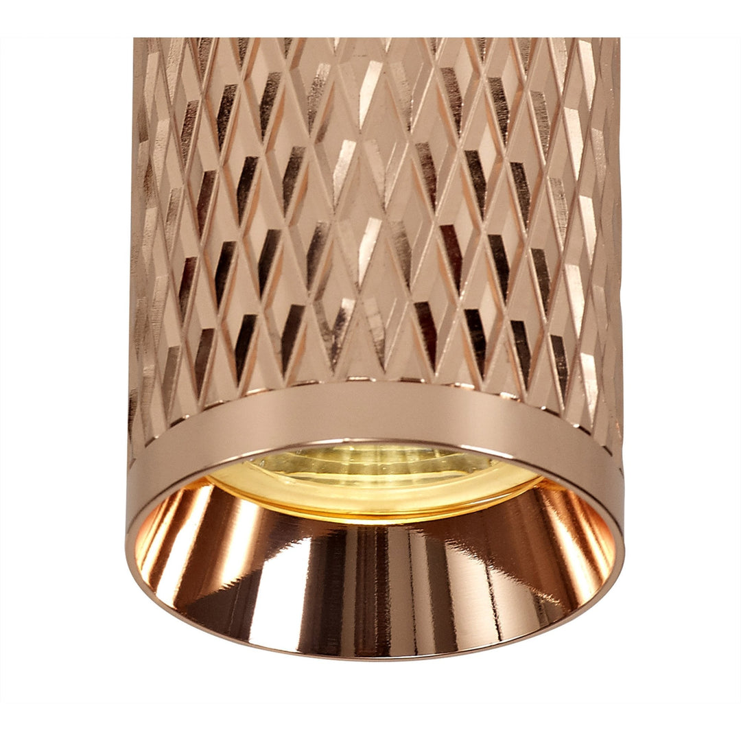 Nelson Lighting NLK01689 Silence 1 Light 11cm Surface Mounted Ceiling Rose Gold/Acrylic Ring