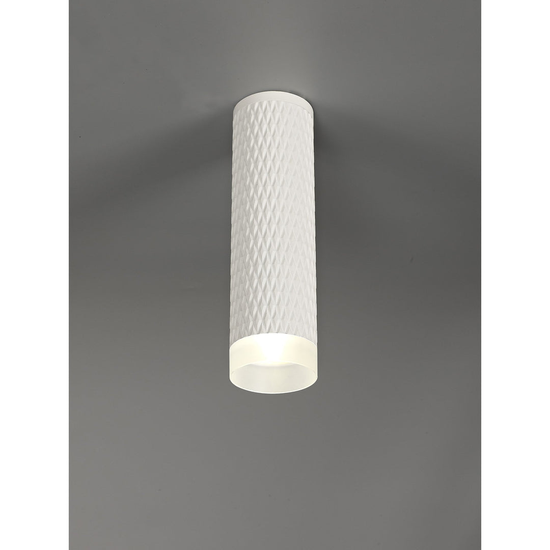 Nelson Lighting NLK01709 Silence 1 Light 20cm Surface Mounted Ceiling Sand White/Acrylic Ring