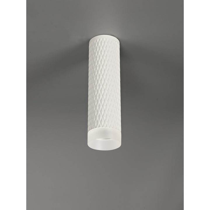 Nelson Lighting NLK01709 Silence 1 Light 20cm Surface Mounted Ceiling Sand White/Acrylic Ring