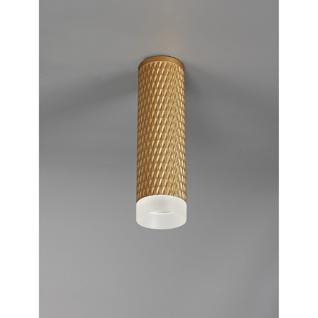 Nelson Lighting NLK01719 Silence 1 Light 20cm Surface Mounted Ceiling Champagne Gold/Acrylic Ring