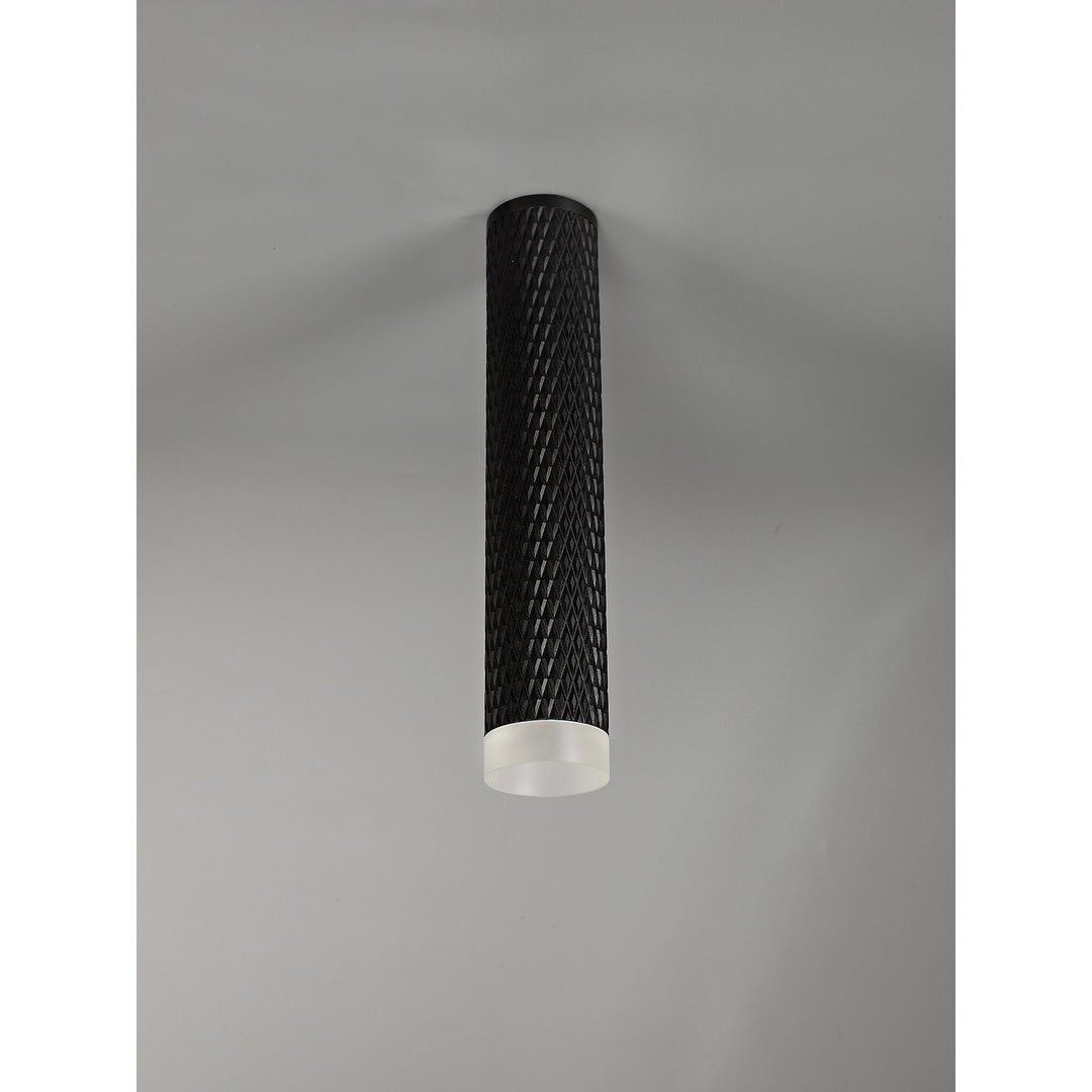 Nelson Lighting NLK01739 Silence 1 Light 30cm Surface Mounted Ceiling Sand Black/Acrylic Ring