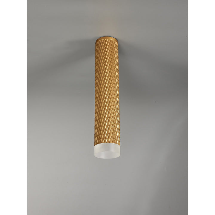 Nelson Lighting NLK01759 Silence 1 Light 30cm Surface Mounted Ceiling Champagne Gold/Acrylic Ring