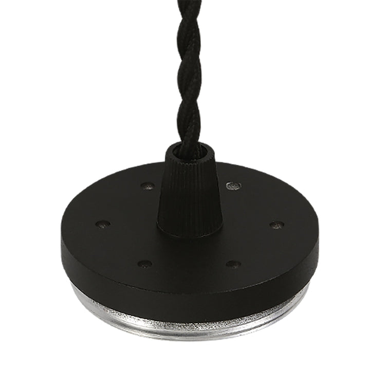 Nelson Lighting NLK01859 Silence 1 Light 11cm Pendant Light Sand Black/Acrylic Ring