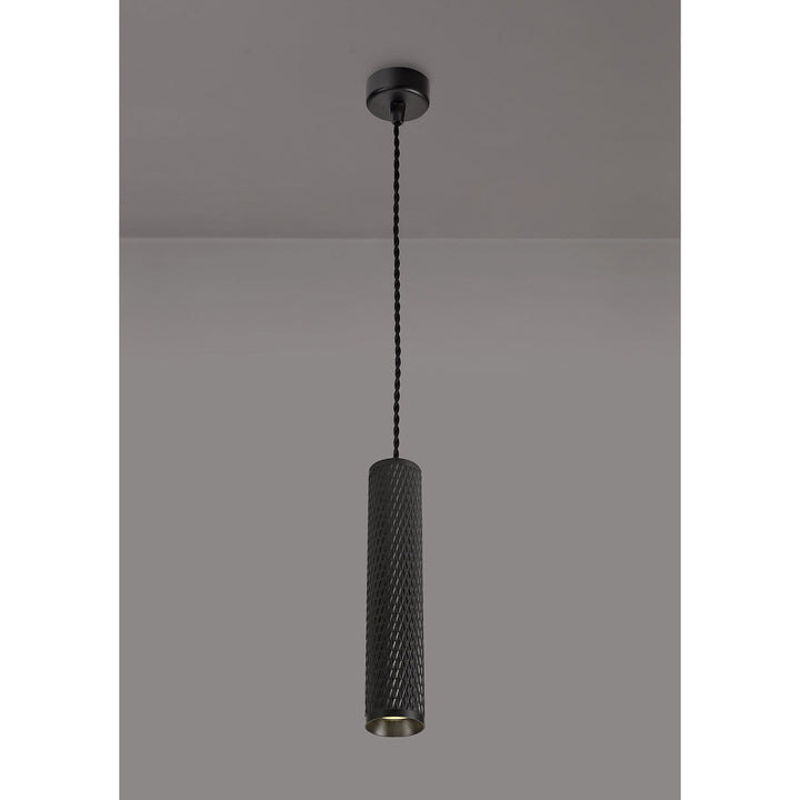 Nelson Lighting NLK01909 Silence 1 Light 30cm Pendant Light Sand Black