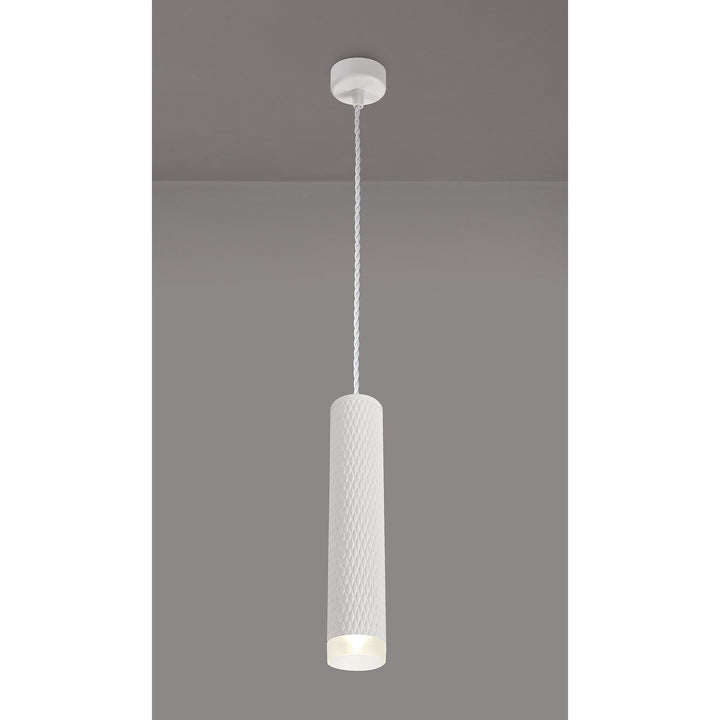 Nelson Lighting NLK01939 Silence 1 Light 30cm Pendant Light Sand White/Acrylic Ring