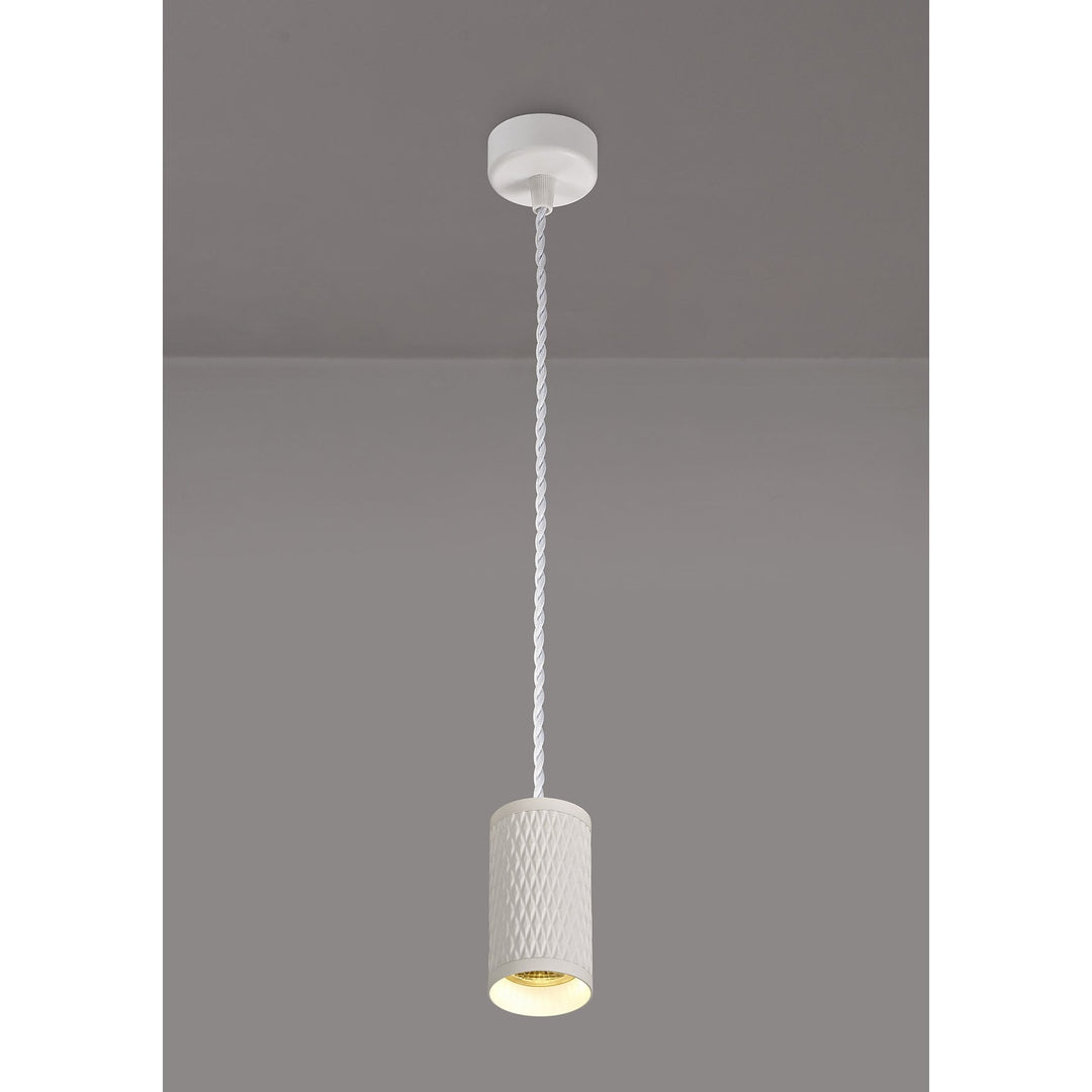 Nelson Lighting NLK01949 Silence 1 Light 11cm Pendant Light Sand White