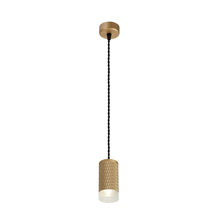 Nelson Lighting NLK01979 Silence 1 Light 11cm Pendant Light Champagne Gold/Acrylic Ring