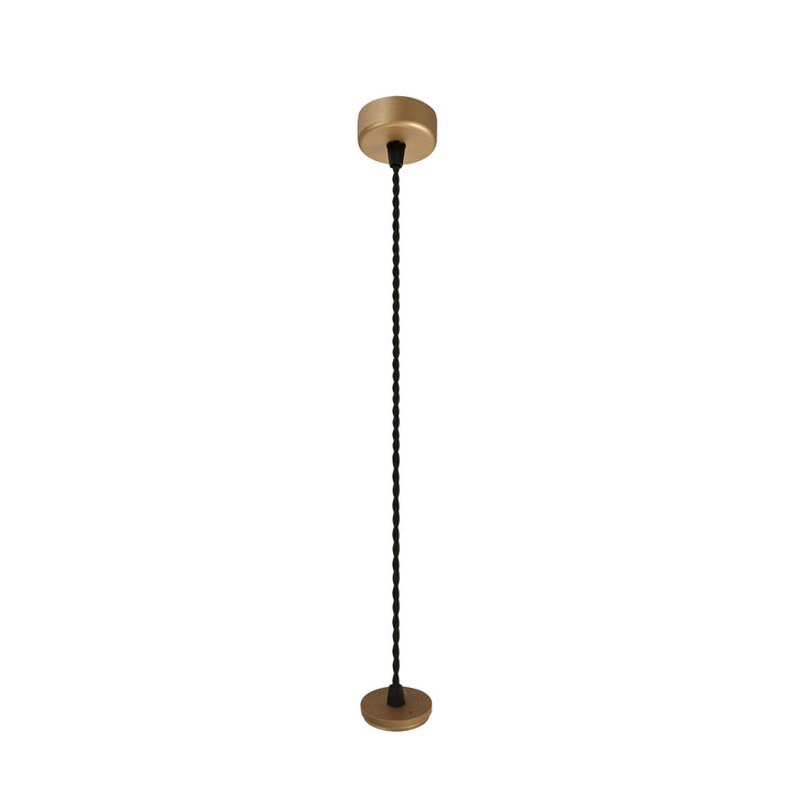 Nelson Lighting NLK01989 Silence 1 Light 20cm Pendant Light Champagne Gold/Acrylic Ring