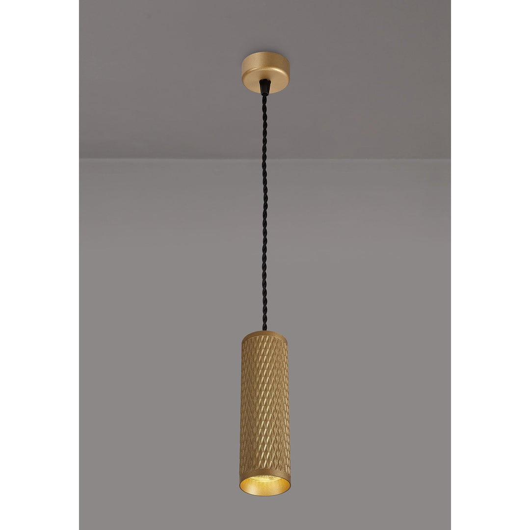 Nelson Lighting NLK02019 Silence 1 Light 20cm Pendant Light Champagne Gold