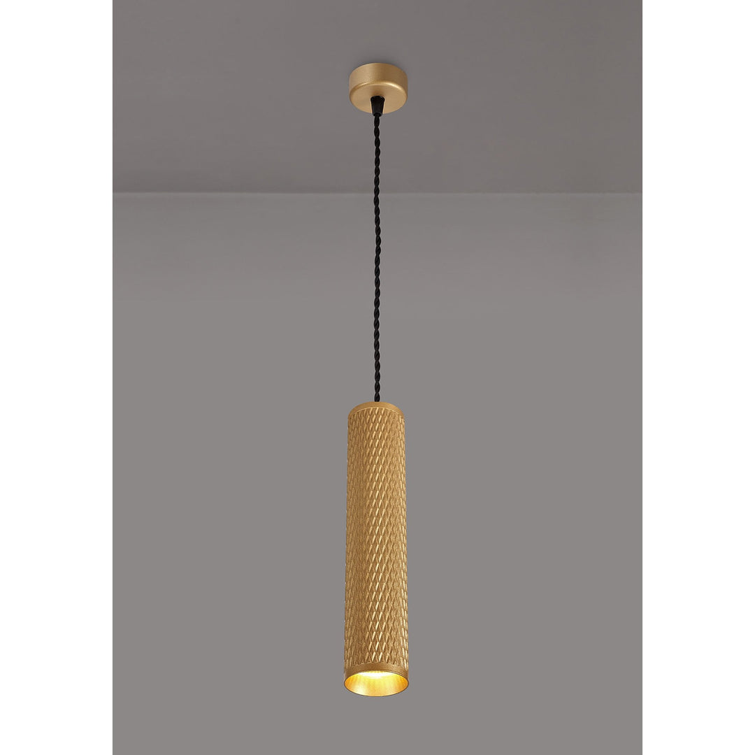 Nelson Lighting NLK02029 Silence 1 Light 30cm Pendant Light Champagne Gold