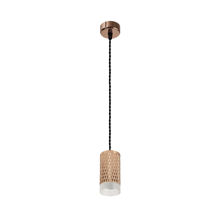 Nelson Lighting NLK02039 Silence 1 Light 11cm Pendant Light Rose Gold/Acrylic Ring