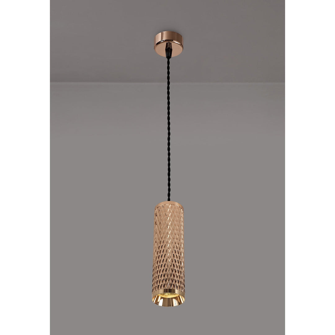 Nelson Lighting NLK02109 Silence 1 Light 30cm Pendant Light Rose Gold