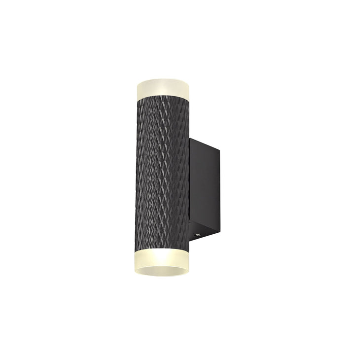 Nelson Lighting NLK02129 Silence 2 Light Wall Lamp Sand Black/Acrylic Rings