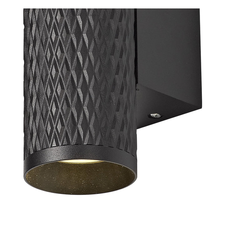 Nelson Lighting NLK02129 Silence 2 Light Wall Lamp Sand Black/Acrylic Rings