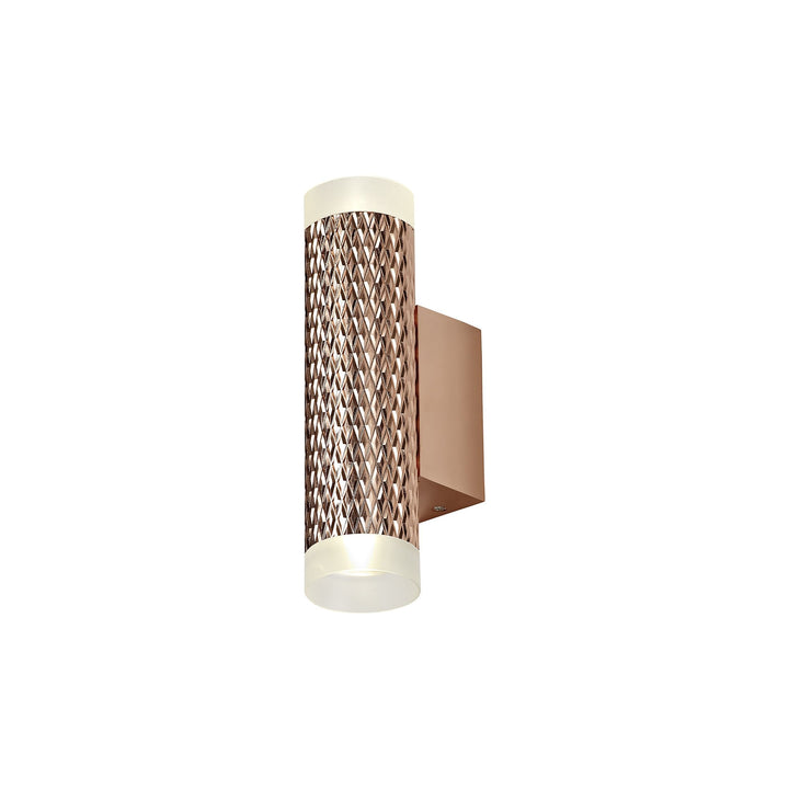 Nelson Lighting NLK02159 Silence 2 Light Wall Lamp Rose Gold/Acrylic Rings