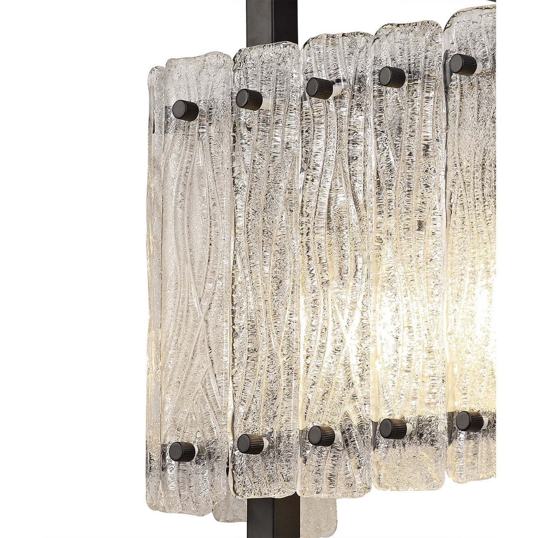 Nelson Lighting NL76879 Sorrel Wall Lamp 2 Light Matt Black/Crystal Sand Glass