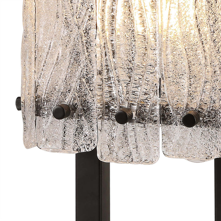 Nelson Lighting NL76889 Sorrel Table Lamp 1 Light Matt Black/Crystal Sand Glass