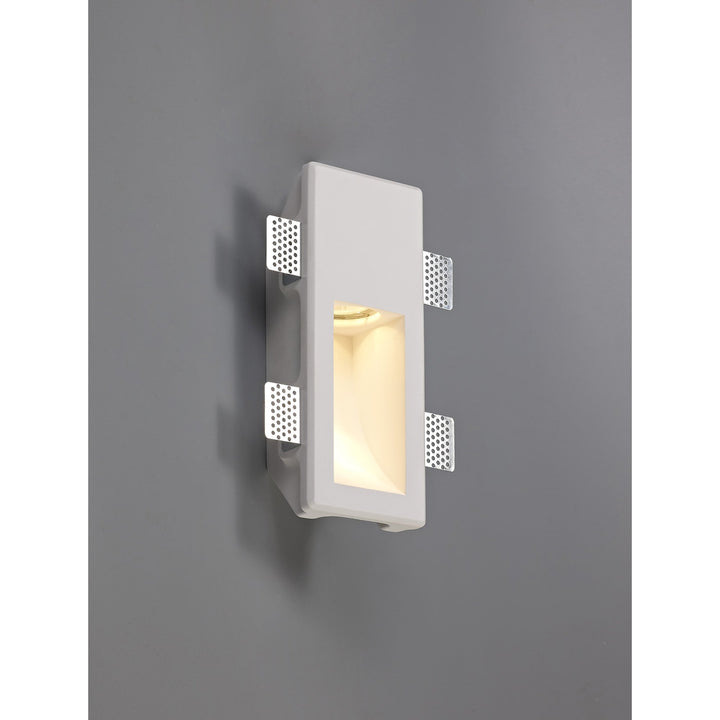 Nelson Lighting NL71719 Sucro Small Recessed Wall Lamp 1 Light White Paintable Gypsum