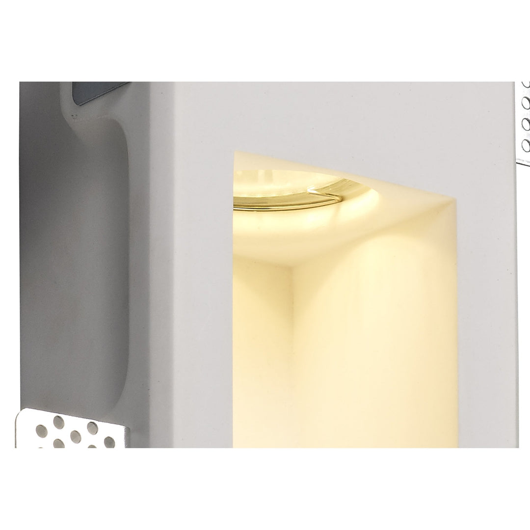 Nelson Lighting NL71719 Sucro Small Recessed Wall Lamp 1 Light White Paintable Gypsum