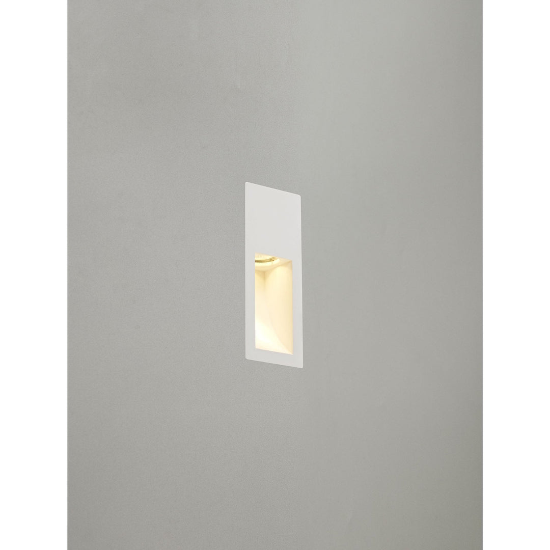 Nelson Lighting NL71719 Sucro Small Recessed Wall Lamp 1 Light White Paintable Gypsum