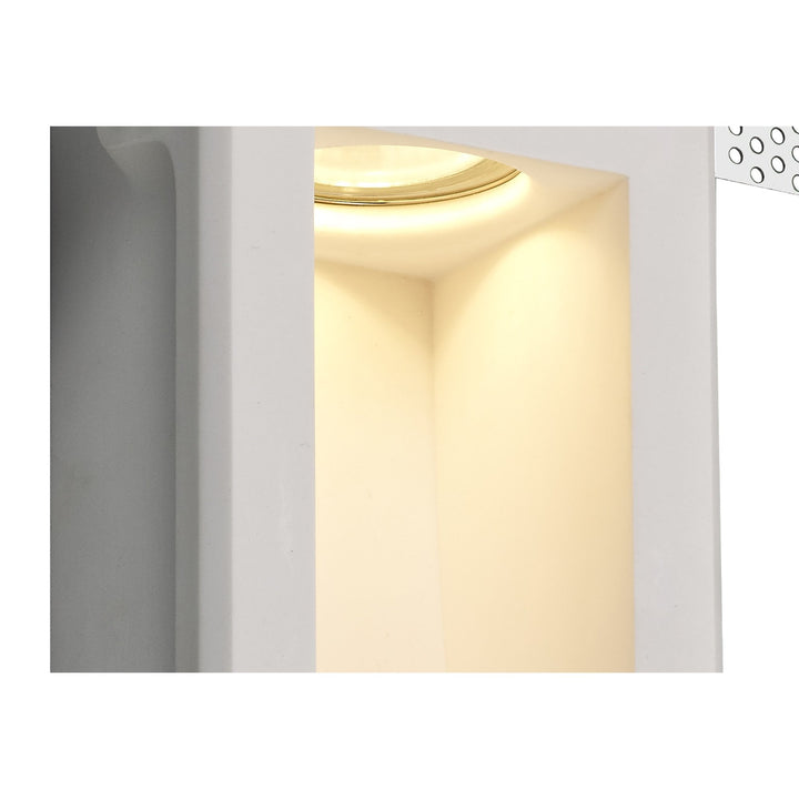 Nelson Lighting NL71729 Sucro Medium Recessed Wall Lamp 1 Light White Paintable Gypsum