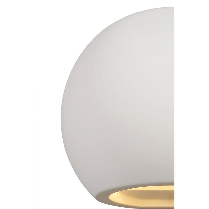 Nelson Lighting NL77149 Sucro Round Ball Up & Down Wall Lamp 1 Light White Paintable Gypsum