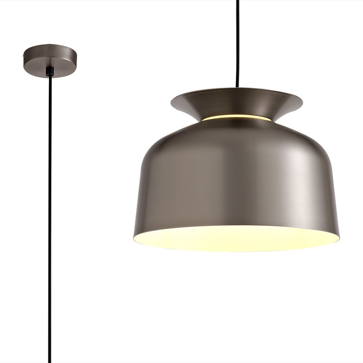 Nelson Lighting NL75999 Timmy Single Pendant 1 Light Adjustable Satin Nickel