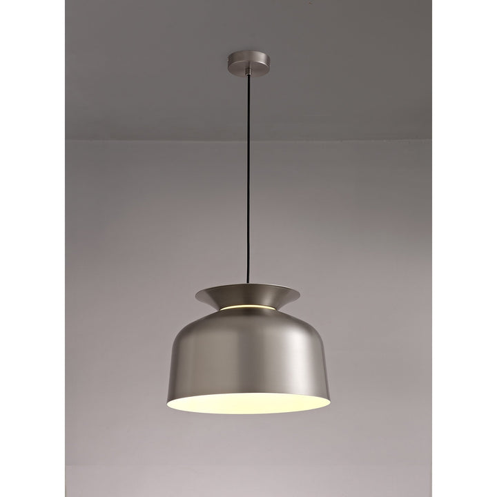 Nelson Lighting NL75999 Timmy Single Pendant 1 Light Adjustable Satin Nickel