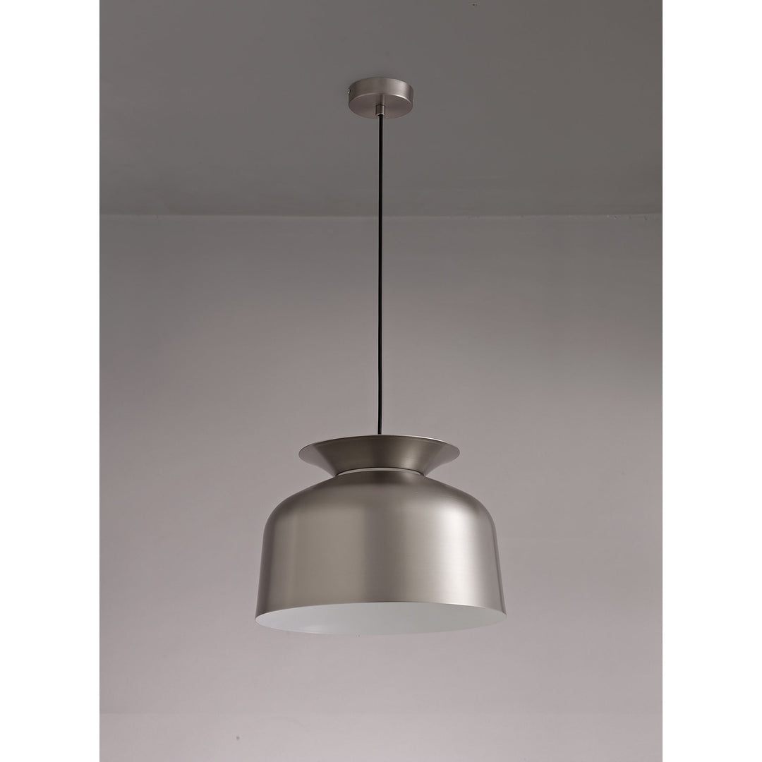 Nelson Lighting NL75999 Timmy Single Pendant 1 Light Adjustable Satin Nickel