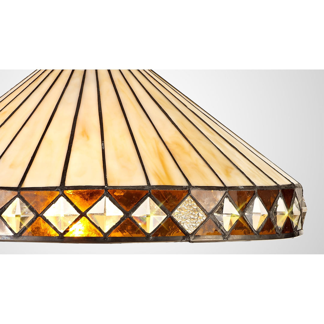 Nelson Lighting NL72609 Tink Tiffany 40cm Shade Only Suitable For Pendant/Ceiling/Table Lamp Amber/Cream