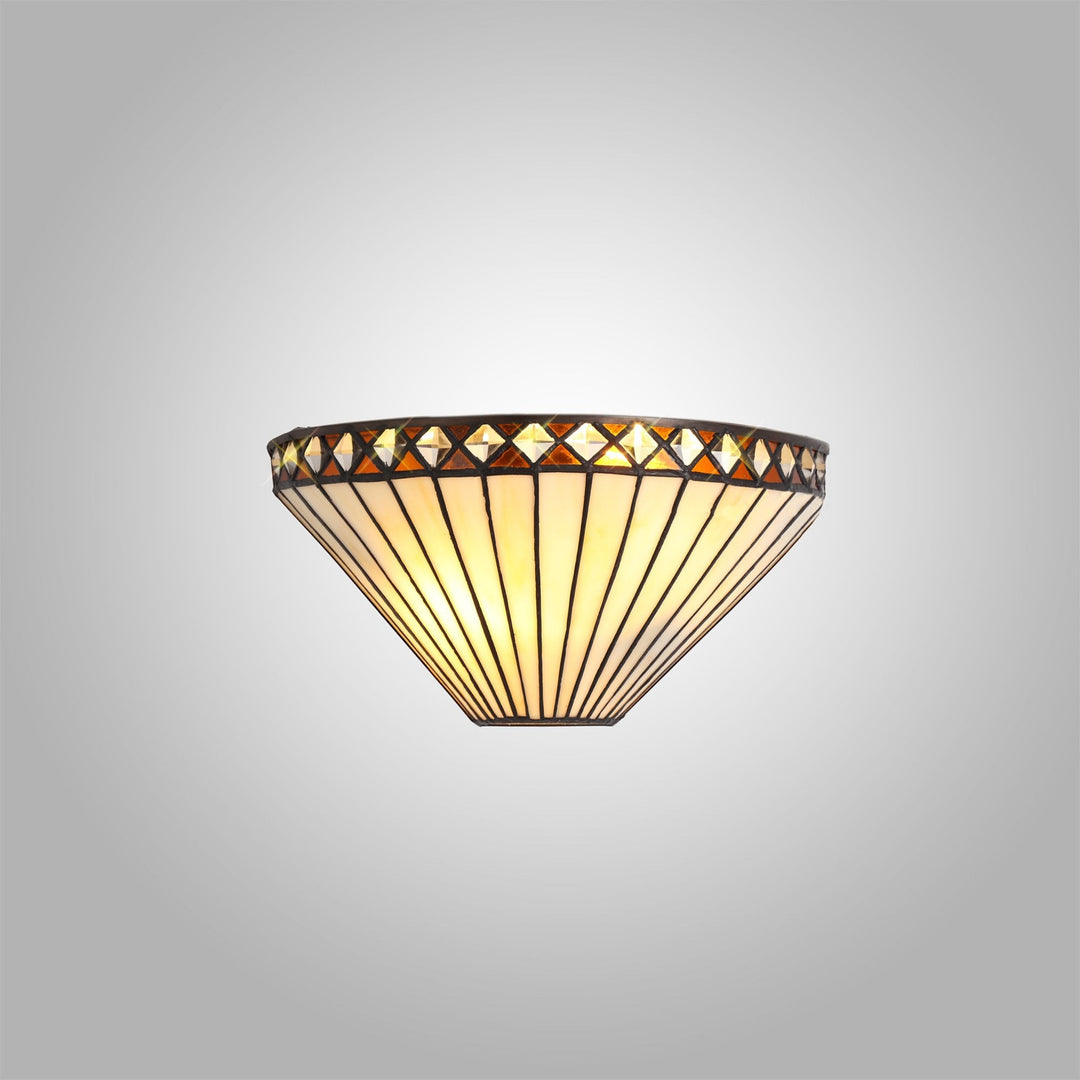 Nelson Lighting NL72619 Tink Tiffany Wall Lamp 2Lamp Amber/Cream/Crystal