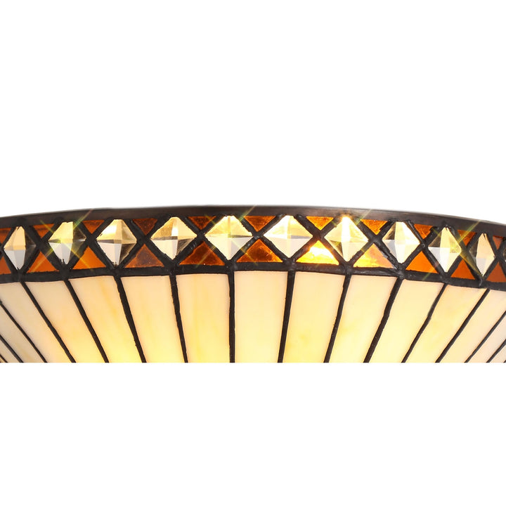 Nelson Lighting NL72619 Tink Tiffany Wall Lamp 2Lamp Amber/Cream/Crystal