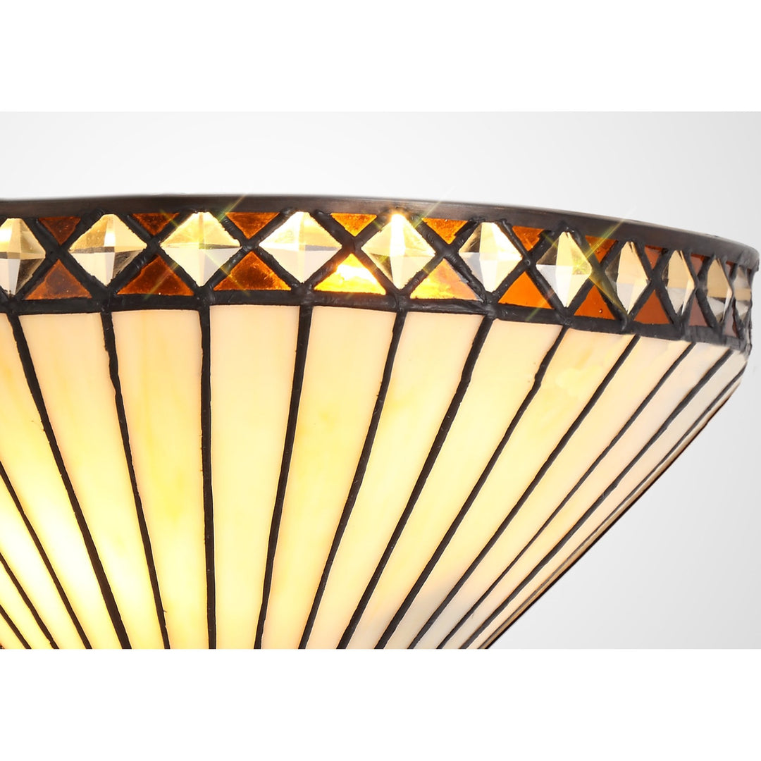 Nelson Lighting NL72619 Tink Tiffany Wall Lamp 2Lamp Amber/Cream/Crystal