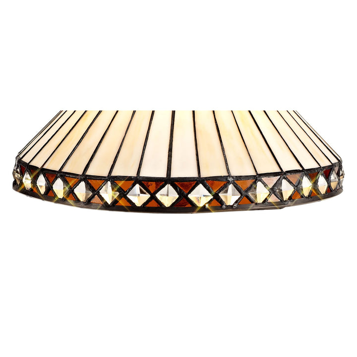 Nelson Lighting NLK02169 Tink 1 Light Up Lighter Pendant With 30cm Tiffany Shade Amber/Chrome/Crystal/Black