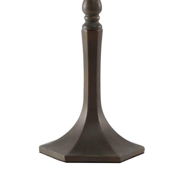 Nelson Lighting NLK02199 | Tink 1 Light Octagonal Table Lamp | Tiffany Shade | Amber/Chrome/Antique Brass