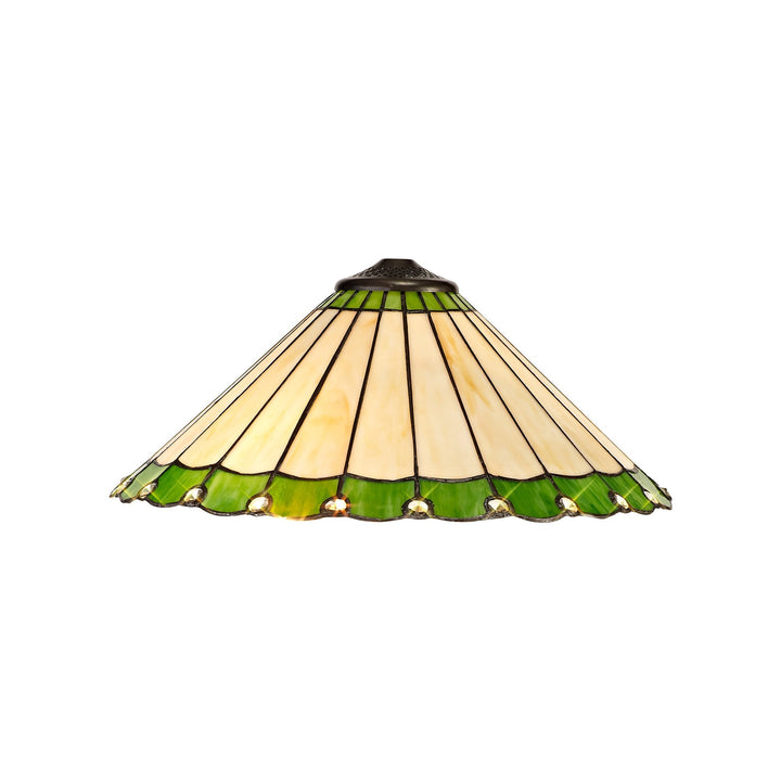 Nelson Lighting NL72419 Umbrian Tiffany 40cm Shade Only Suitable For Pendant/Ceiling/Table Lamp Green/Cream