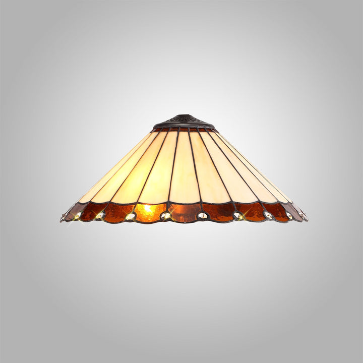 Nelson Lighting NL72449 Umbrian Tiffany 40cm Shade Only Suitable For Pendant/Ceiling/Table Lamp Amber/Cream