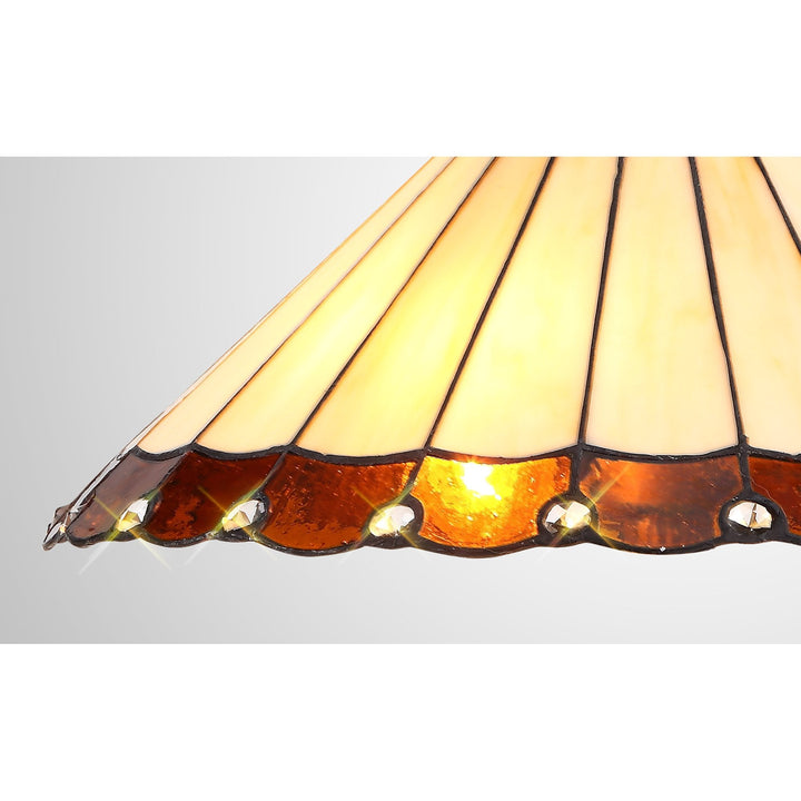 Nelson Lighting NL72449 Umbrian Tiffany 40cm Shade Only Suitable For Pendant/Ceiling/Table Lamp Amber/Cream