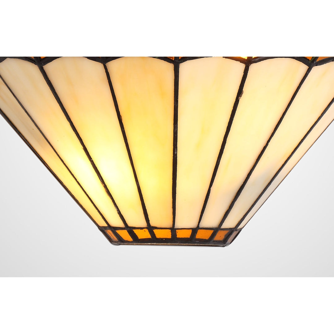 Nelson Lighting NL72459 Umbrian Tiffany Wall Lamp 2 Light Amber/Cream/Crystal