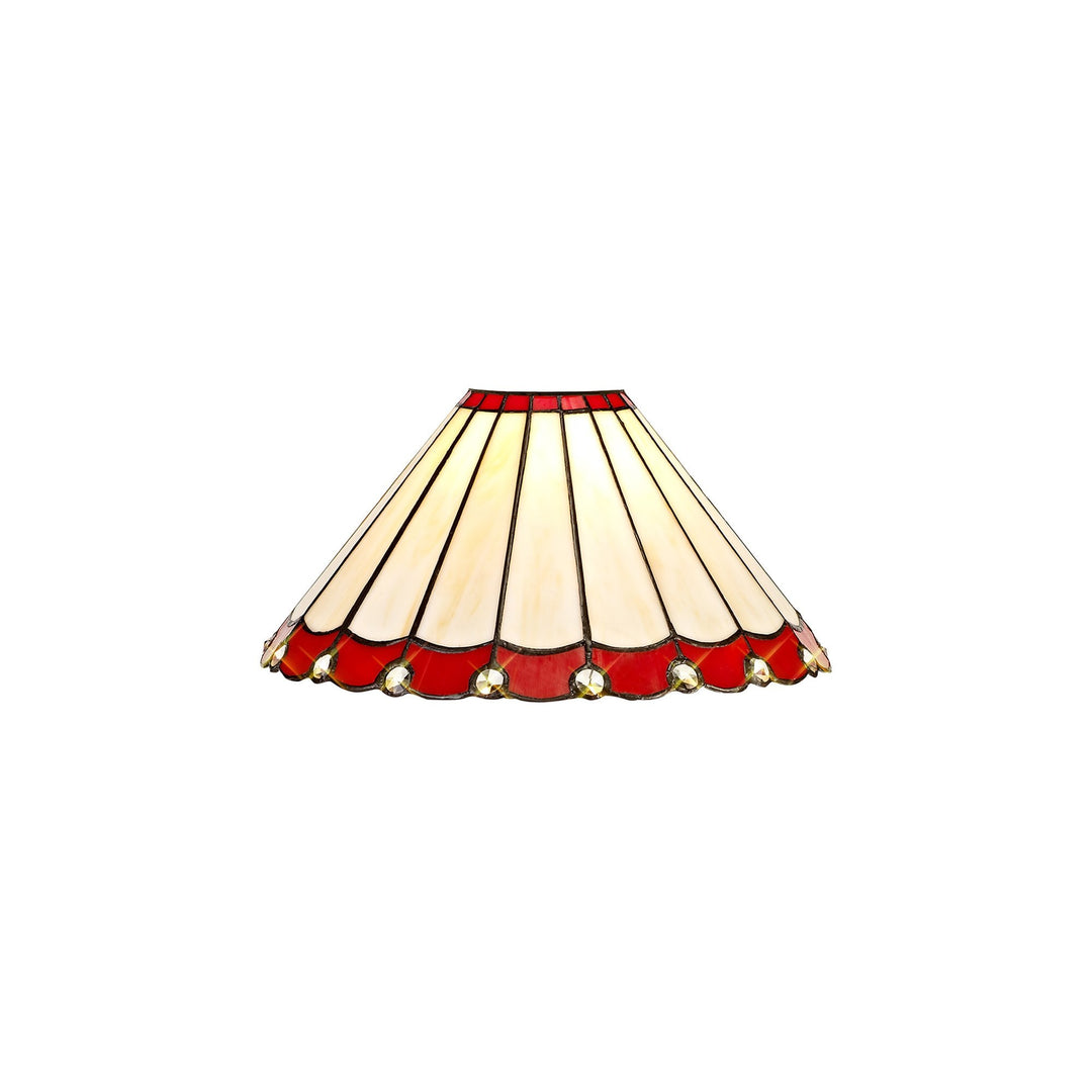 Nelson Lighting NL72469 Umbrian Tiffany 30cm Non-electric Shade Red/Cream/Crystal