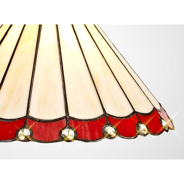 Nelson Lighting NL72469 Umbrian Tiffany 30cm Non-electric Shade Red/Cream/Crystal