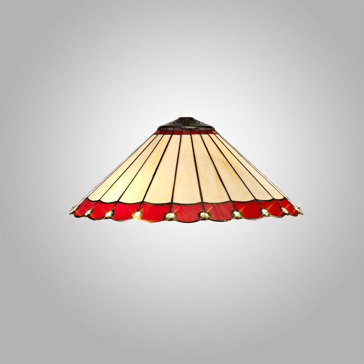 Nelson Lighting NL72479 Umbrian Tiffany 40cm Shade Only Suitable For Pendant/Ceiling/Table Lamp Red/Cream
